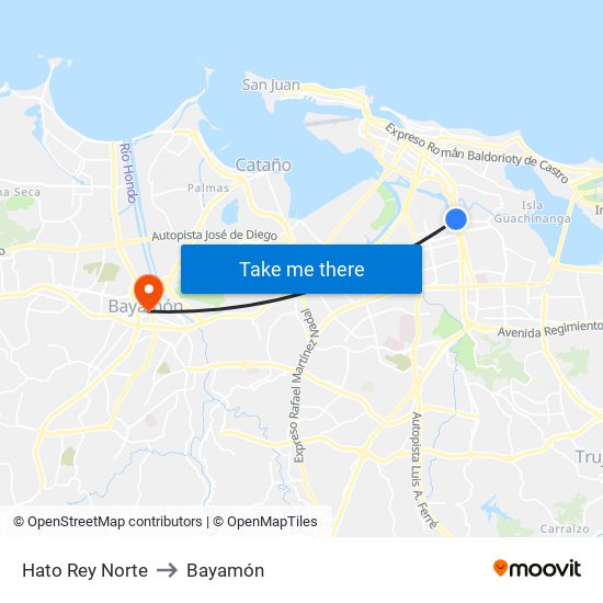 Hato Rey Norte to Bayamón map