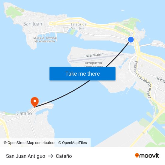 San Juan Antiguo to Cataño map