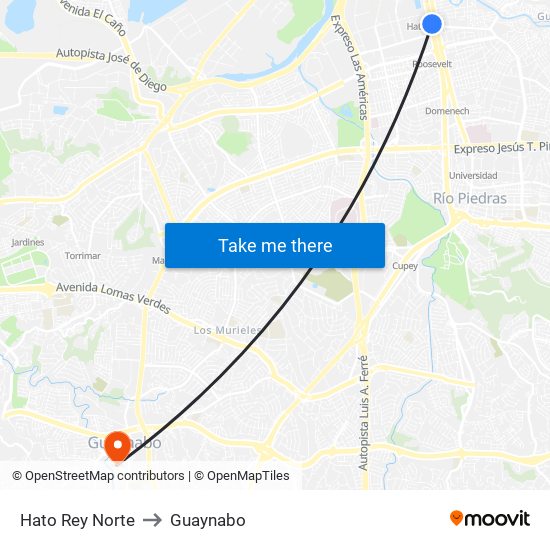 Hato Rey Norte to Guaynabo map