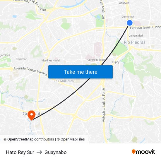 Hato Rey Sur to Guaynabo map