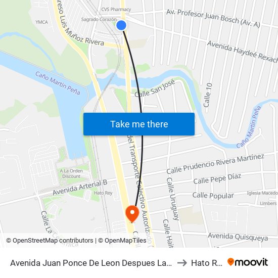 Avenida Juan Ponce De Leon Despues Lado Opuesto Avenida Haydee Rexach to Hato Rey Norte map