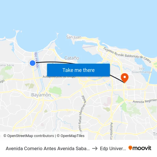 Avenida Comerio Antes Avenida Sabana Seca to Edp University map