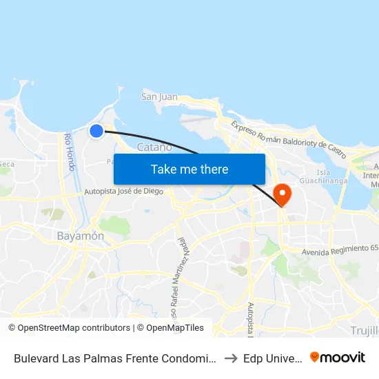 Bulevard Las Palmas Frente Condominio Angeli to Edp University map