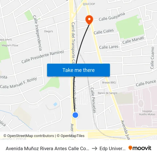 Avenida Muñoz Rivera Antes Calle Coll Taste to Edp University map