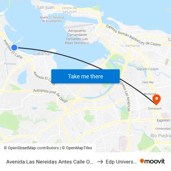 Avenida Las Nereidas Antes Calle Otero to Edp University map