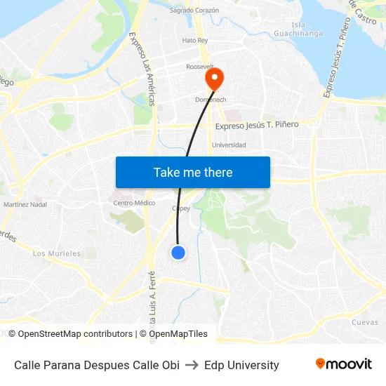 Calle Parana Despues Calle Obi to Edp University map