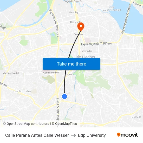 Calle Parana Antes Calle Wesser to Edp University map