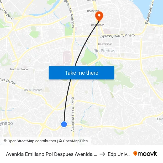 Avenida Emiliano Pol Despues Avenida Felisa R. Gautier to Edp University map