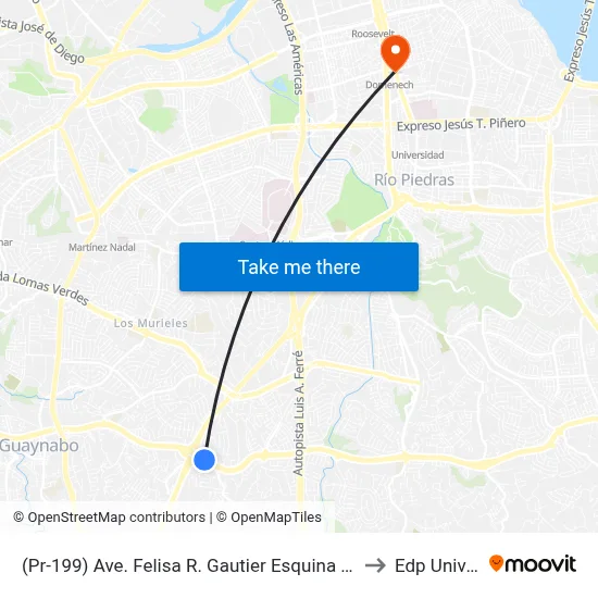 (Pr-199) Ave. Felisa R. Gautier Esquina Avenida Caimito to Edp University map
