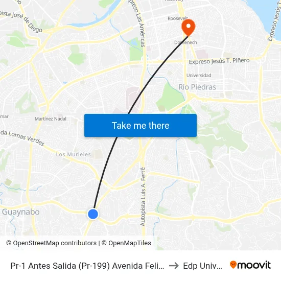 Pr-1 Antes Salida (Pr-199) Avenida Felisa R. Gautier to Edp University map