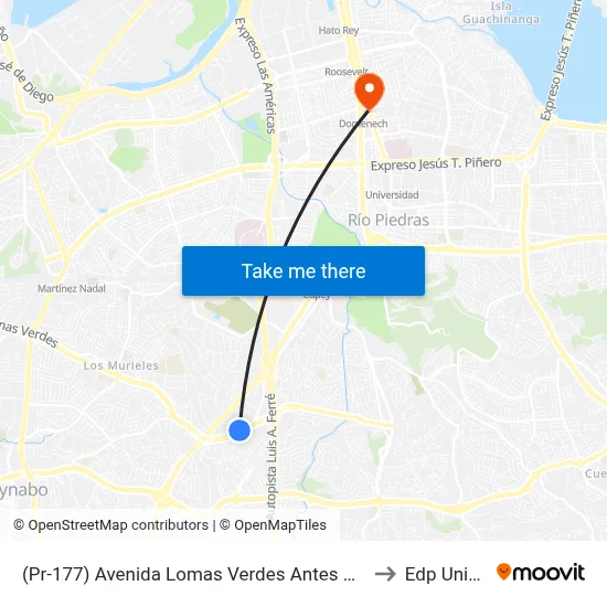 (Pr-177) Avenida Lomas Verdes Antes Calle Francisco Sein to Edp University map