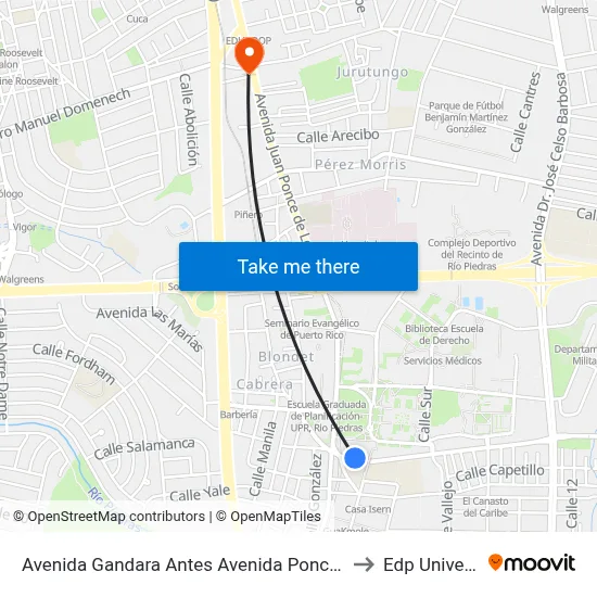 Avenida Gandara Antes Avenida Ponce De Leon to Edp University map