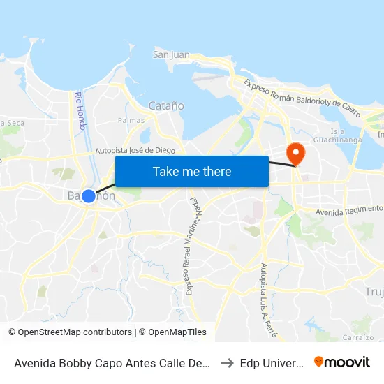 Avenida Bobby Capo Antes Calle Degetau to Edp University map