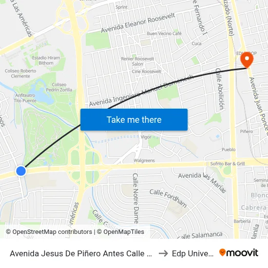 Avenida Jesus De Piñero Antes Calle Andalucia to Edp University map