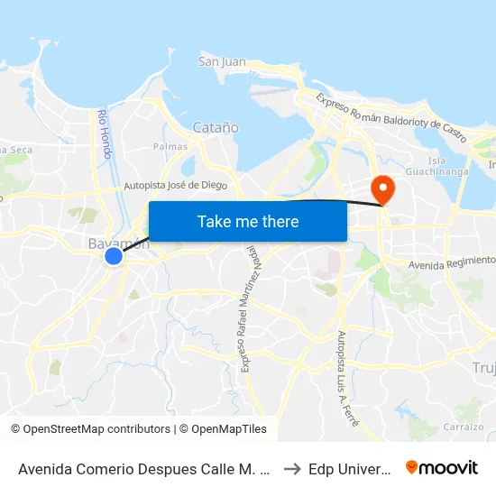 Avenida Comerio Despues Calle M. Rosa to Edp University map