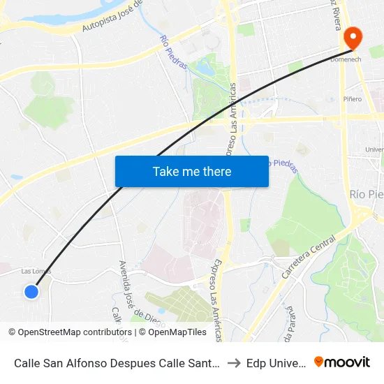 Calle San Alfonso Despues Calle Santa Barbara to Edp University map