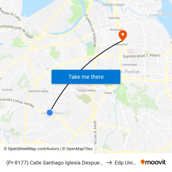(Pr-8177) Calle Santiago Iglesia Despues Calle San Ignacio to Edp University map