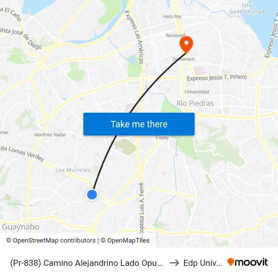 (Pr-838) Camino Alejandrino Lado Opuesto Calle Nogal to Edp University map