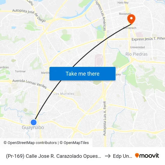 (Pr-169) Calle Jose R. Carazolado Opuesto Calle Parque De Los Niños to Edp University map