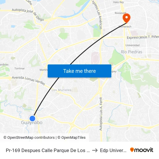 Pr-169 Despues Calle Parque De Los Niños to Edp University map