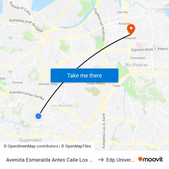 Avenida Esmeralda Antes Calle Los Prados to Edp University map