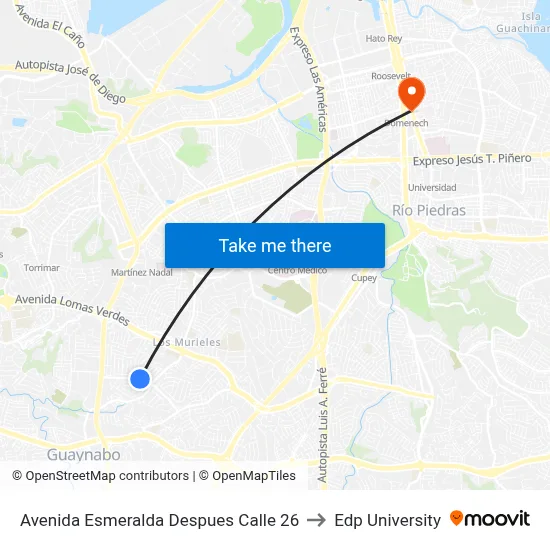 Avenida Esmeralda Despues Calle 26 to Edp University map