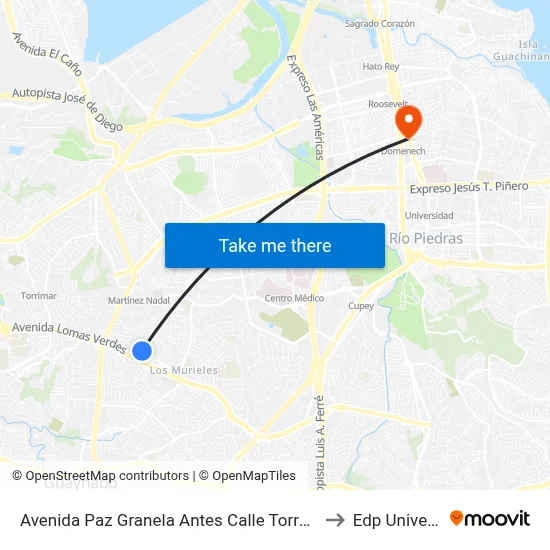 Avenida Paz Granela Antes Calle Torres Cintrón to Edp University map