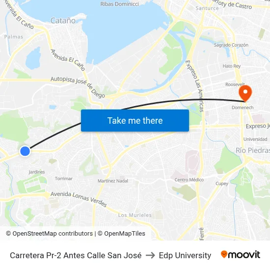 Carretera Pr-2 Antes Calle San José to Edp University map