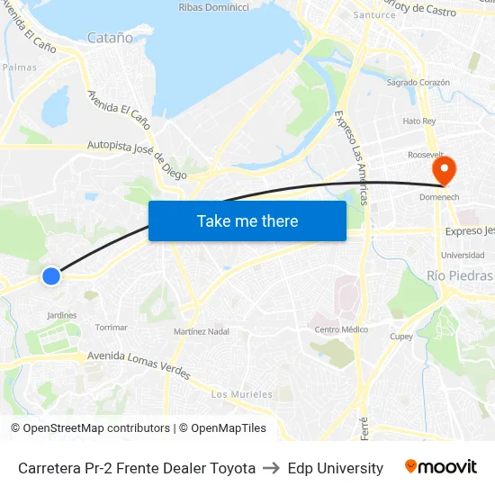 Carretera Pr-2 Frente Dealer Toyota to Edp University map