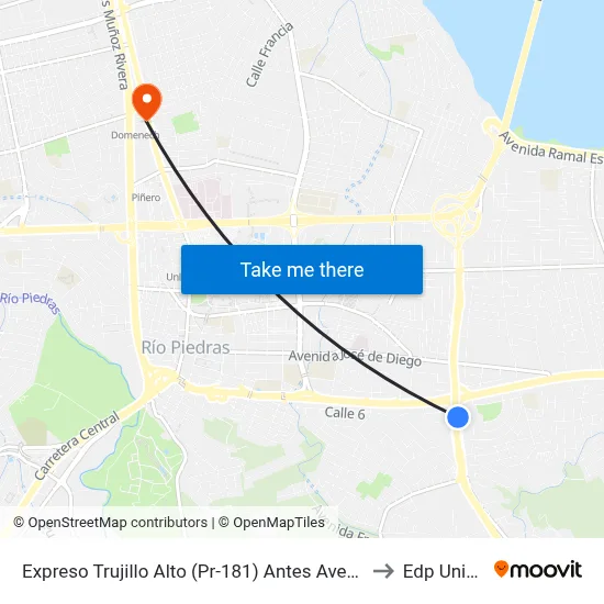 Expreso Trujillo Alto (Pr-181) Antes Avenida 65th Infanteria to Edp University map