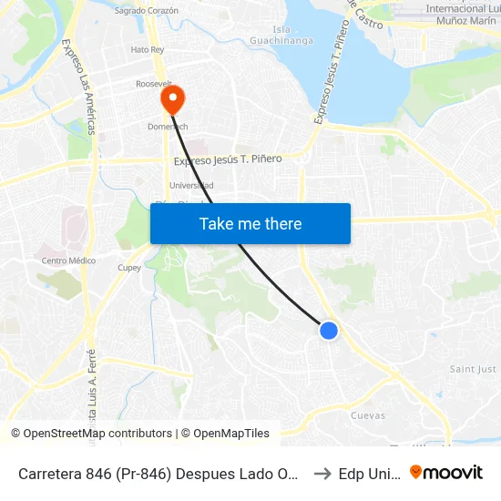 Carretera 846 (Pr-846) Despues Lado Opuesto Avenida Periferal to Edp University map
