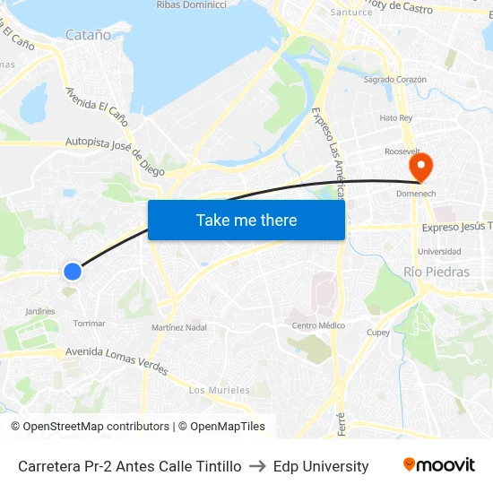 Carretera Pr-2 Antes Calle Tintillo to Edp University map