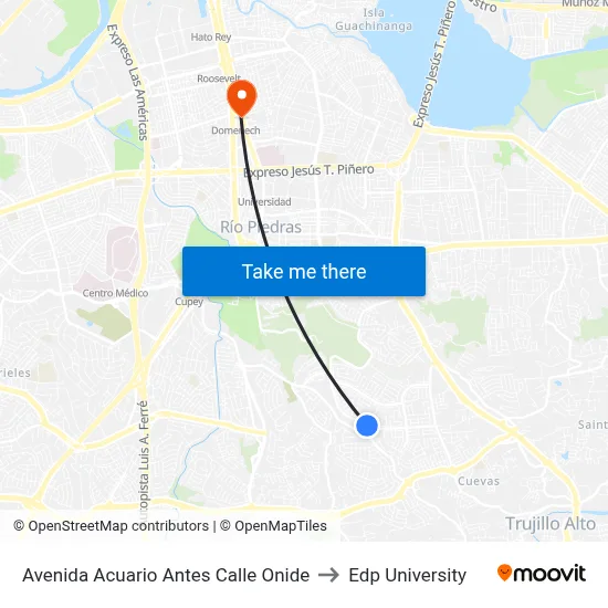 Avenida Acuario Antes Calle Onide to Edp University map