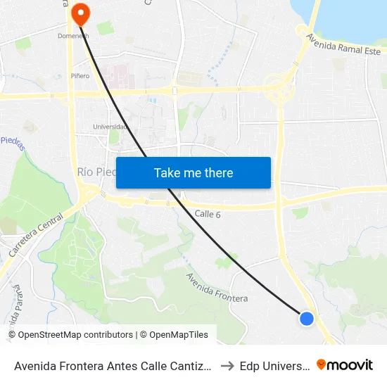 Avenida Frontera Antes Calle Cantizales to Edp University map