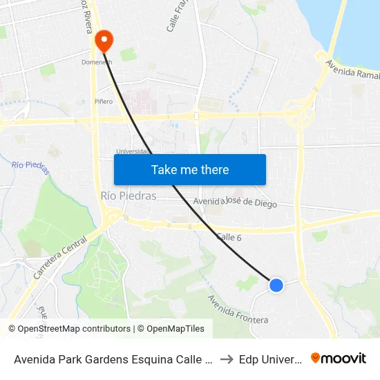 Avenida Park Gardens Esquina Calle Morro to Edp University map