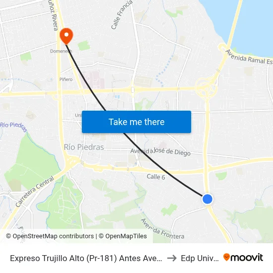 Expreso Trujillo Alto (Pr-181) Antes Avenida Park Garden to Edp University map