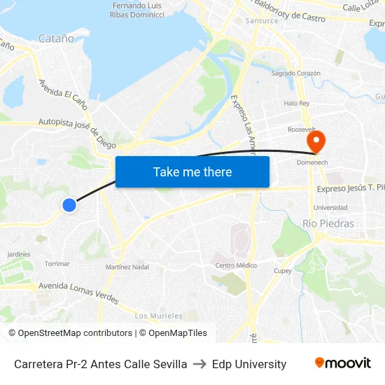 Carretera Pr-2 Antes Calle Sevilla to Edp University map