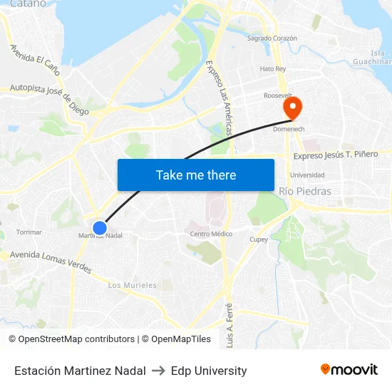 Estación Martinez Nadal to Edp University map