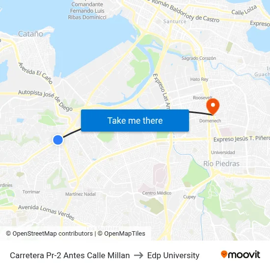 Carretera Pr-2 Antes Calle Millan to Edp University map