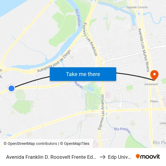Avenida Franklin D. Roosvelt Frente Edificio Triple S to Edp University map