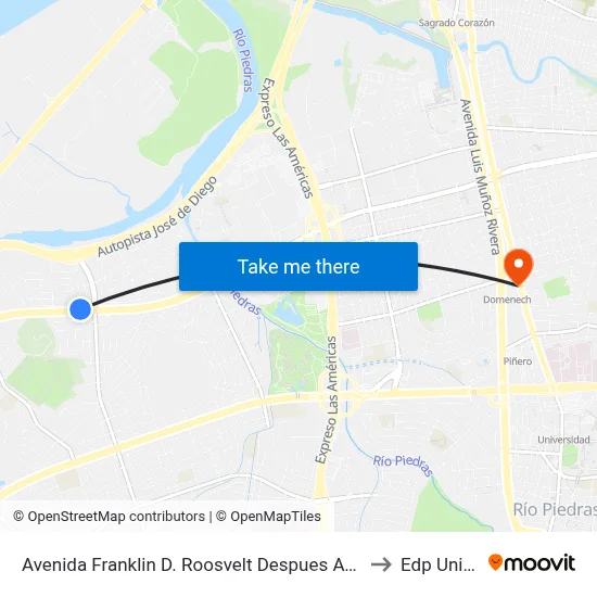 Avenida Franklin D. Roosvelt Despues Avenida Jose De Diego to Edp University map