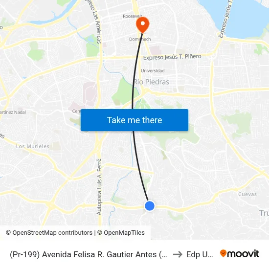 (Pr-199) Avenida Felisa R. Gautier Antes (Pr-176) Avenida Victor M. Labiosa to Edp University map