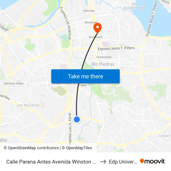 Calle Parana Antes Avenida Winston Churchill to Edp University map