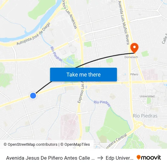 Avenida Jesus De Piñero Antes Calle 15 S.E. to Edp University map