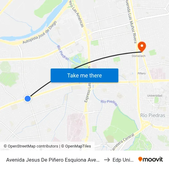 Avenida Jesus De Piñero Esquiona Avenida José De Diego to Edp University map
