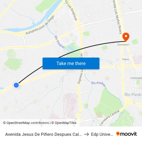 Avenida Jesus De Piñero Despues Calle 13 S.O. to Edp University map