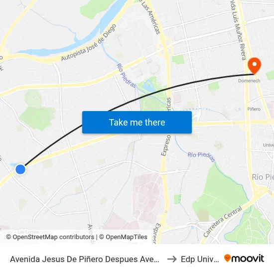 Avenida Jesus De Piñero Despues Avenida San Patricio to Edp University map