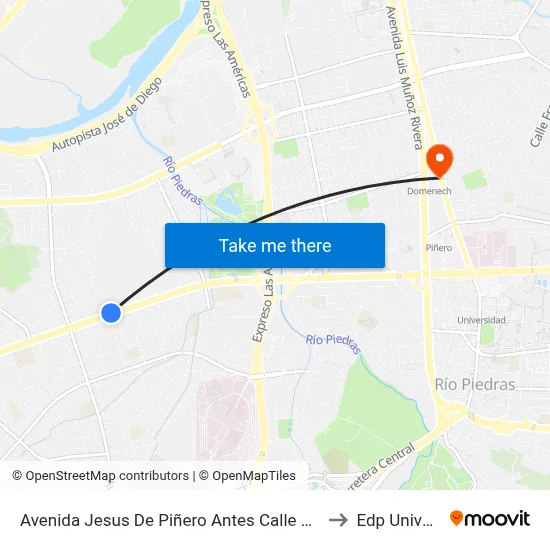 Avenida Jesus De Piñero Antes Calle Constitución to Edp University map