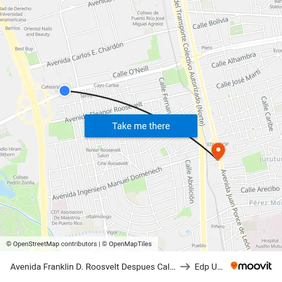 Avenida Franklin D. Roosvelt Despues Calle Soldado Rafael Llamar Guerra to Edp University map