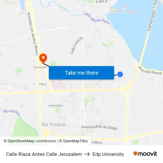 Calle Riaza Antes Calle Jerusalem to Edp University map